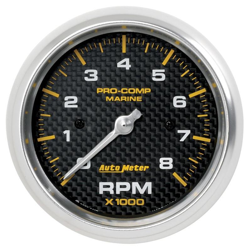 Autometer Marine Carbon Fiber 3-3/8in 8k RPM Tachometer - Black Ops Auto Works