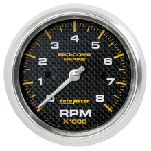 Load image into Gallery viewer, Autometer Marine Carbon Fiber 3-3/8in 8k RPM Tachometer - Black Ops Auto Works