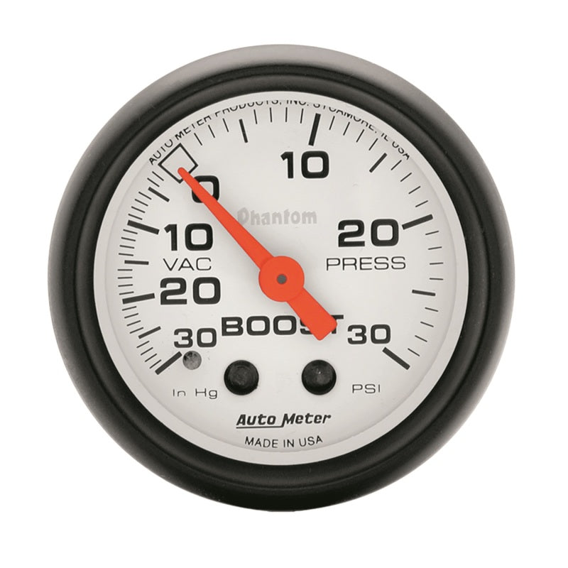 Autometer Phantom 52mm 30 PSI Mechanical Boost Gauge - Black Ops Auto Works