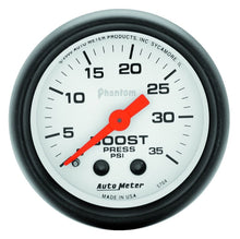 Load image into Gallery viewer, Autometer Phantom 52mm 35 PSI Mechanical Boost Gauge - Black Ops Auto Works