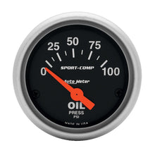 Load image into Gallery viewer, Autometer Sport-Comp 52mm 0-100 PSI Electronic Oil Pressure Gauge - Black Ops Auto Works