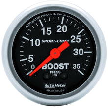 Load image into Gallery viewer, Autometer Sport-Comp 52mm 35 PSI Mechanical Boost Gauge - Black Ops Auto Works