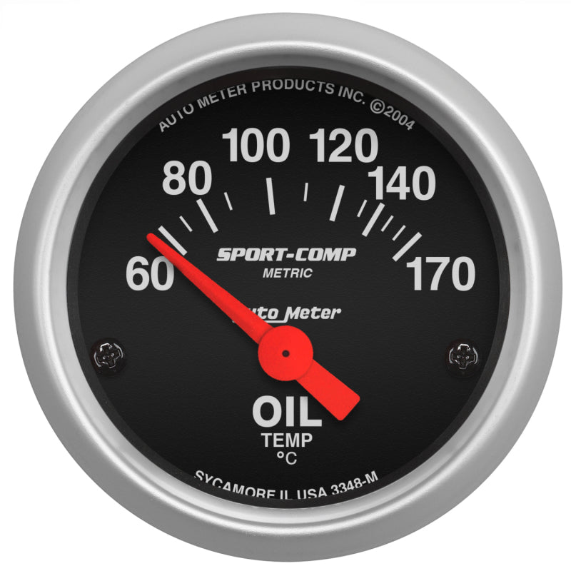 Autometer Sport-Comp 52mm 60-170 Degree Short Sweep Electronic Oil Temperature Gauge - Black Ops Auto Works