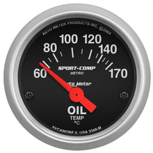 Load image into Gallery viewer, Autometer Sport-Comp 52mm 60-170 Degree Short Sweep Electronic Oil Temperature Gauge - Black Ops Auto Works