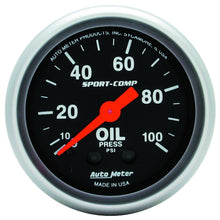 Load image into Gallery viewer, Autometer Sport Comp 52mm Mechanical 0-100 PSI Oil Pressure Gauge - Black Ops Auto Works