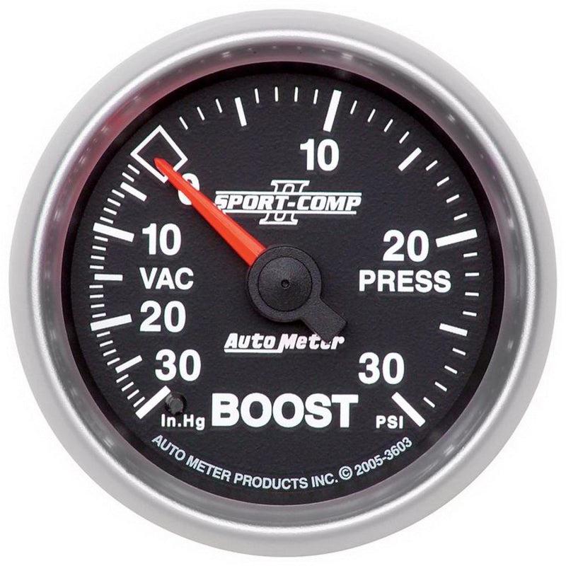 Autometer Sport-Comp II 52mm 30 PSI Mechanical Boost Vacumm Gauge - Black Ops Auto Works