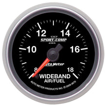 Load image into Gallery viewer, Autometer Sport-Comp II 52mm 8:1-18:1 AFR Wideband Air/Fuel Ratio Analog Gauge - Black Ops Auto Works