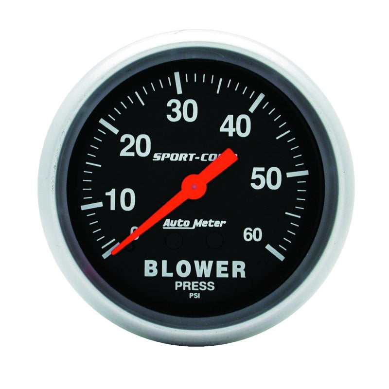 Autometer Sport Comp Mechanical 2 5/8in 60 psi Blower Pressure Gauge AutoMeter ATM3402
