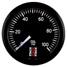 Load image into Gallery viewer, Autometer Stack 52mm 0-100 PSI 1/8in NPTF (M) Mechanical Oil Pressure Gauge - Black - Black Ops Auto Works