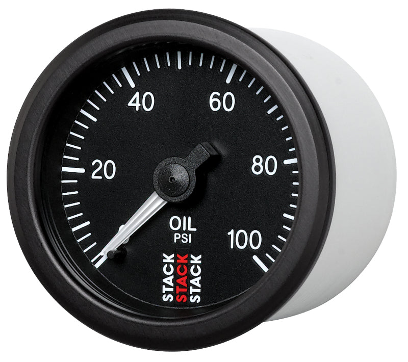 Autometer Stack 52mm 0-100 PSI 1/8in NPTF (M) Mechanical Oil Pressure Gauge - Black - Black Ops Auto Works