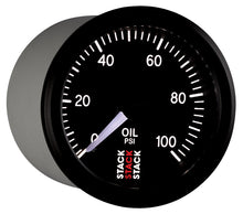 Load image into Gallery viewer, Autometer Stack 52mm 0-100 PSI 1/8in NPTF (M) Mechanical Oil Pressure Gauge - Black - Black Ops Auto Works