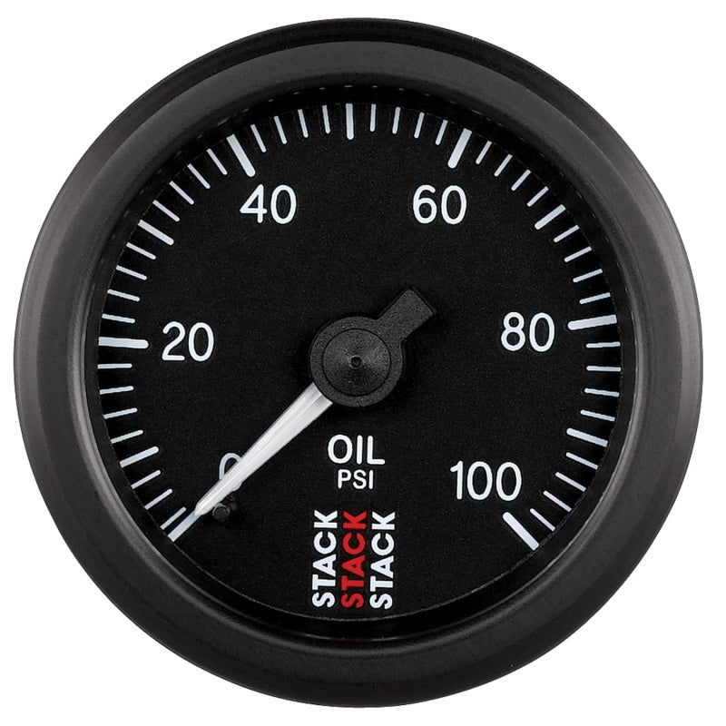 Autometer Stack 52mm 0-100 PSI 1/8in NPTF (M) Mechanical Oil Pressure Gauge - Black - Black Ops Auto Works