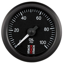 Load image into Gallery viewer, Autometer Stack 52mm 0-100 PSI 1/8in NPTF (M) Mechanical Oil Pressure Gauge - Black - Black Ops Auto Works