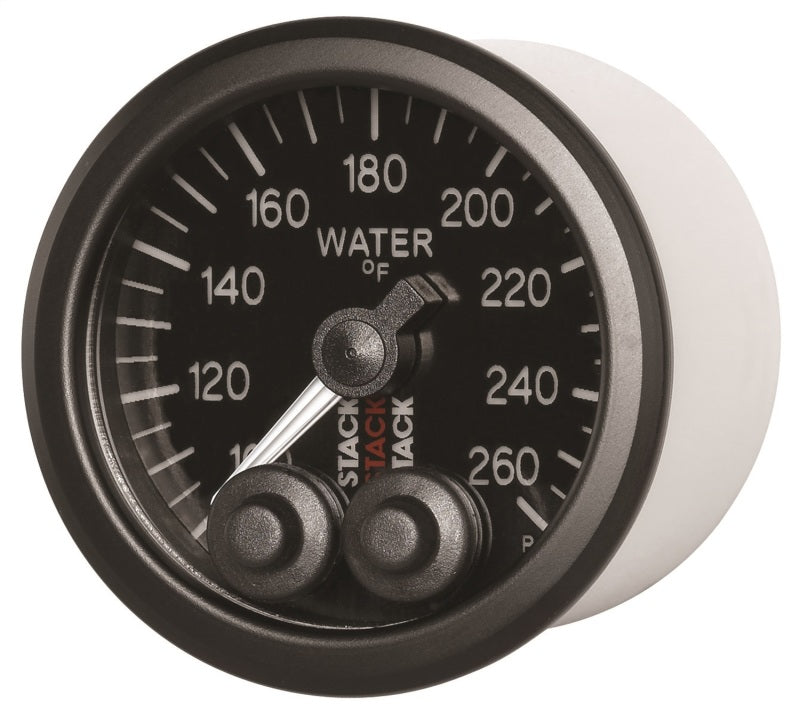 Autometer Stack Pro Control 52mm 100-260 deg F Water Temp Gauge - Black (1/8in NPTF Male) - Black Ops Auto Works