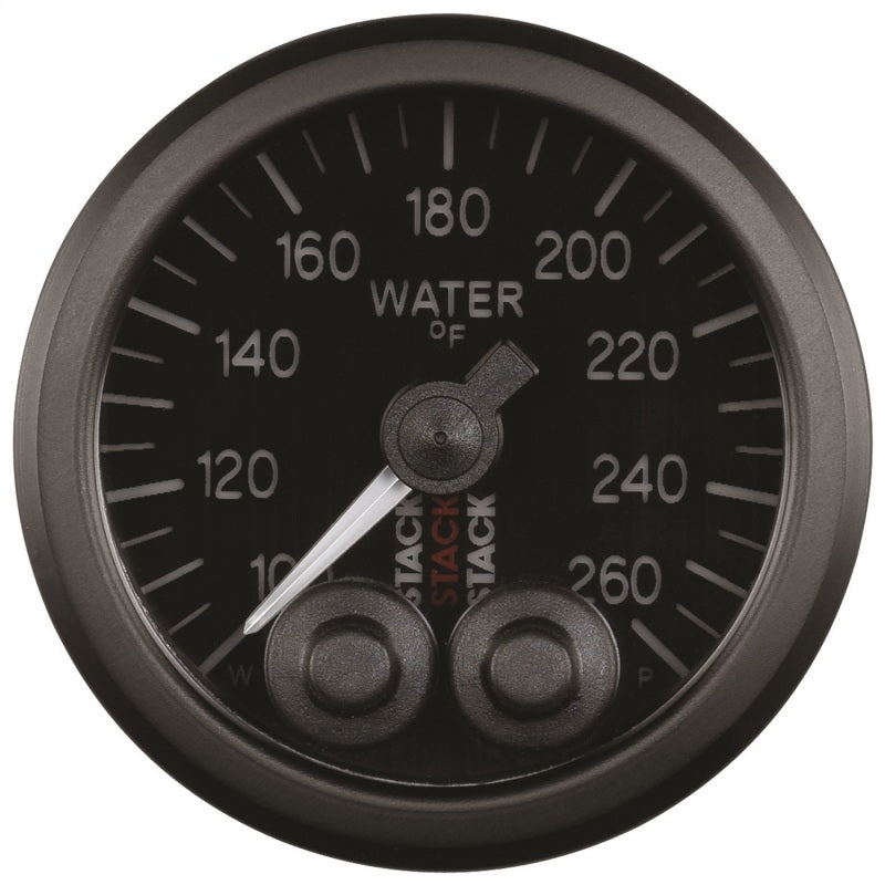 Autometer Stack Pro Control 52mm 100-260 deg F Water Temp Gauge - Black (1/8in NPTF Male) - Black Ops Auto Works