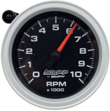 Load image into Gallery viewer, AutoMeter Tachometer Gauge 10K RPM 3 3/4in Pedestal w/Ext. Shift-Light - Black Dial/Black Case - Black Ops Auto Works