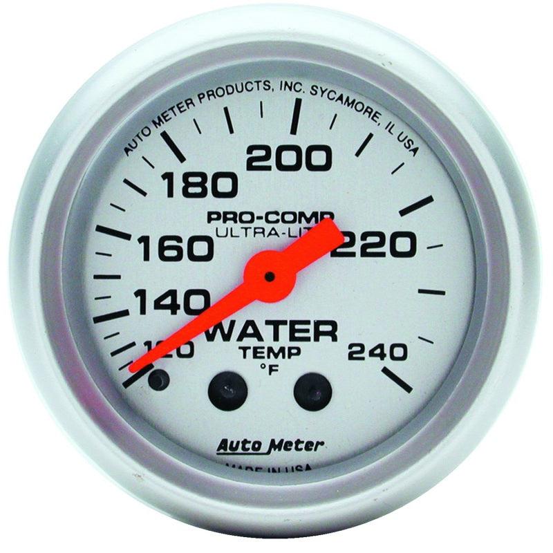 Autometer Ultra-Lite 52mm 120-240 Deg F Mechanical Water Temp Gauge - Black Ops Auto Works