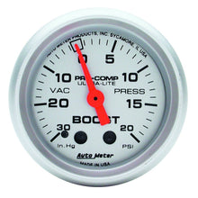 Load image into Gallery viewer, Autometer Ultra-Lite 52mm 20 PSI Mechanical Boost Gauge - Black Ops Auto Works