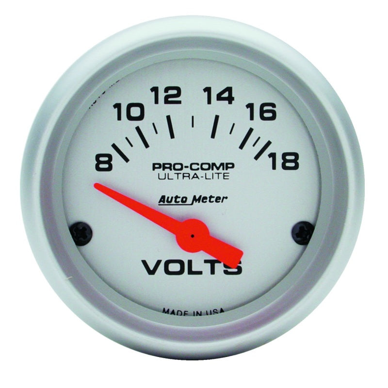 Autometer Ultra-Lite 52mm Short Sweep Electronice Voltage Gauge - Black Ops Auto Works