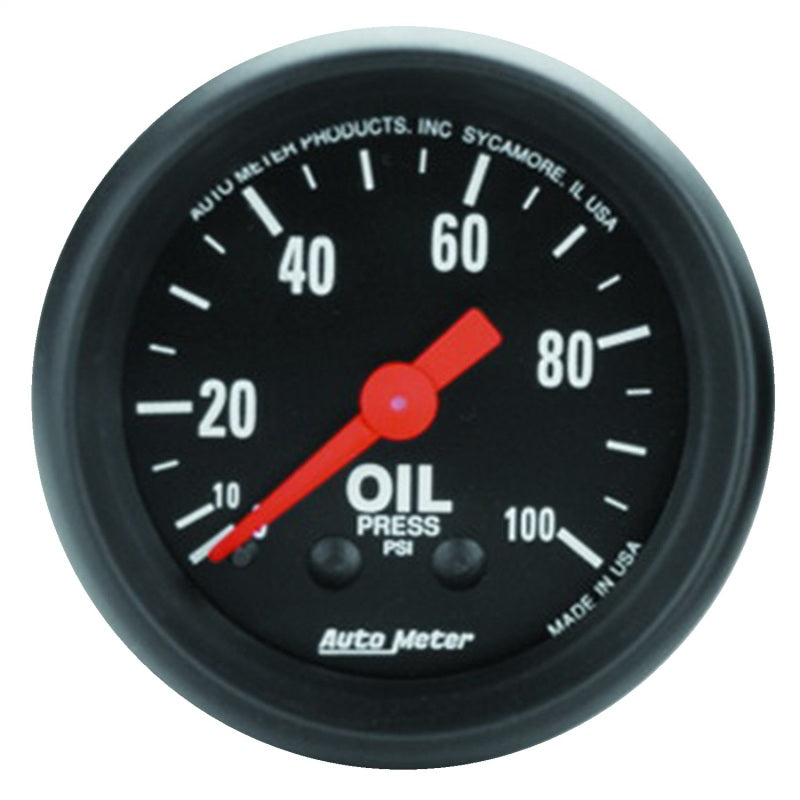 Autometer Z Series 52mm 0-100 PSI Mechanical Oil Pressure Gauge - Black Ops Auto Works