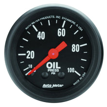 Load image into Gallery viewer, Autometer Z Series 52mm 0-100 PSI Mechanical Oil Pressure Gauge - Black Ops Auto Works