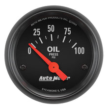 Load image into Gallery viewer, Autometer Z-Series 52mm 0-100PSI Oil Pressure Gauge - Black Ops Auto Works