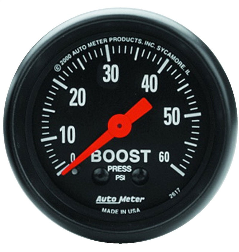 Autometer Z Series 52mm 0-60 PSI Mechanical Boost Gauge - Black Ops Auto Works