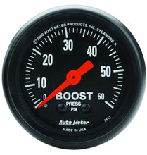 Load image into Gallery viewer, Autometer Z Series 52mm 0-60 PSI Mechanical Boost Gauge - Black Ops Auto Works