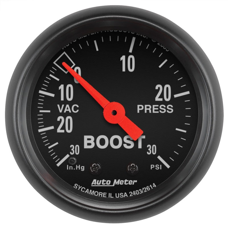 Autometer Z Series 52mm 30 In Hg.-Vac. / 30 PSI Boost / Vacuum Gauge - Black Ops Auto Works
