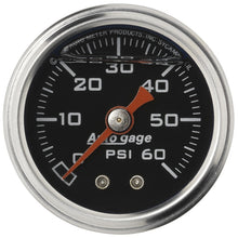 Load image into Gallery viewer, AutoMeter 2173 1.5in black fuel pressure gauge installed in Ford Mustang dash