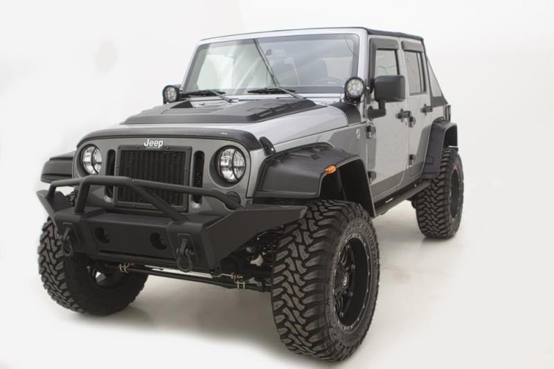 AVS 07-18 Jeep Wrangler Unlimited Ventvisor & Aeroskin Deflector Combo Kit - Matte Black-AVS-AVS56034060