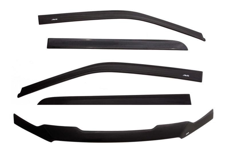 AVS 07-18 Jeep Wrangler Unlimited Ventvisor & Aeroskin Deflector Combo Kit - Matte Black-AVS-AVS56034060