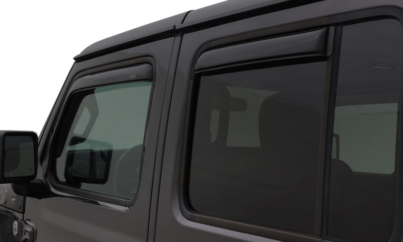 AVS 07-18 Jeep Wrangler Unlimited Ventvisor In-Channel Front & Rear Window Deflectors 4pc - Smoke-AVS-AVS194249