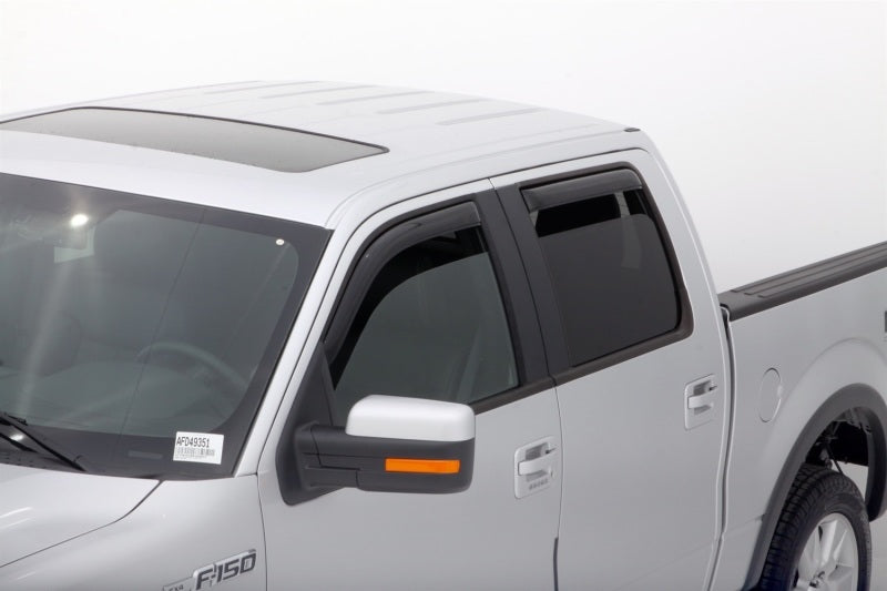 AVS 09-14 Ford F-150 Supercrew Ventvisor In-Channel Front & Rear Window Deflectors 4pc - Smoke-AVS-AVS194155
