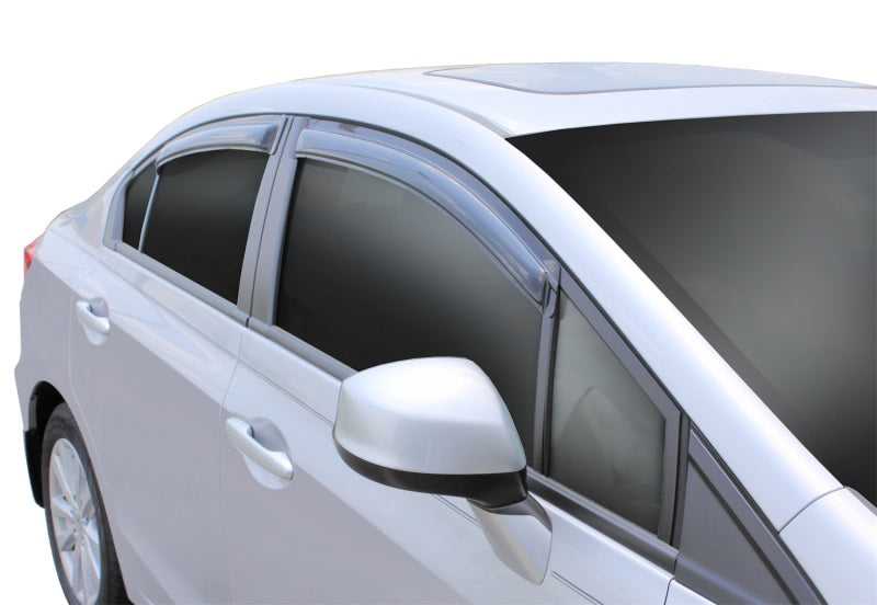 AVS 12-15 Honda Civic Ventvisor Outside Mount Window Deflectors 4pc - Smoke-AVS-AVS94462