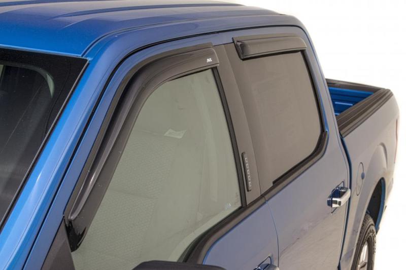 AVS 15-18 Ford F-150 Supercab Ventvisor Outside Mount Window Deflectors 4pc - Smoke-AVS-AVS94974