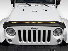 Load image into Gallery viewer, AVS 2007-2018 Jeep Wrangler JK Aeroskin Low Profile Hood Shield w/ Lights - Black-AVS-AVS753060