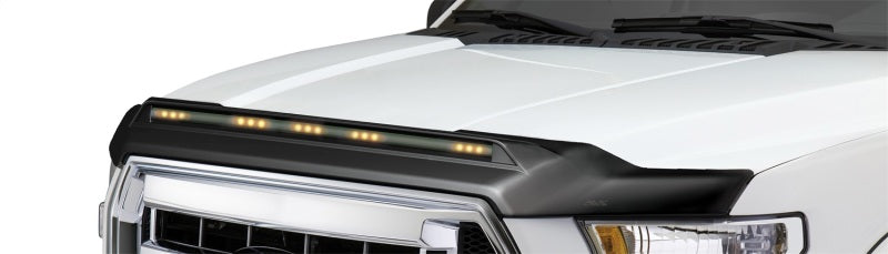 AVS 2007-2018 Jeep Wrangler JK Aeroskin Low Profile Hood Shield w/ Lights - Black-AVS-AVS753060