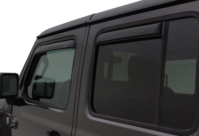 AVS 2018 Jeep Wrangler Unlimited (4-Door) Ventvisor In-Channel Window Deflectors 4pc - Smoke-AVS-AVS194811