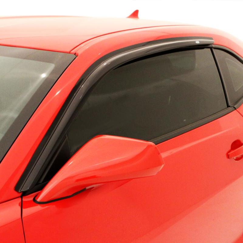 AVS 88-93 Ford Mustang (Excl. T-Top) Ventvisor Outside Mount Window Deflectors 2pc - Smoke - Black Ops Auto Works