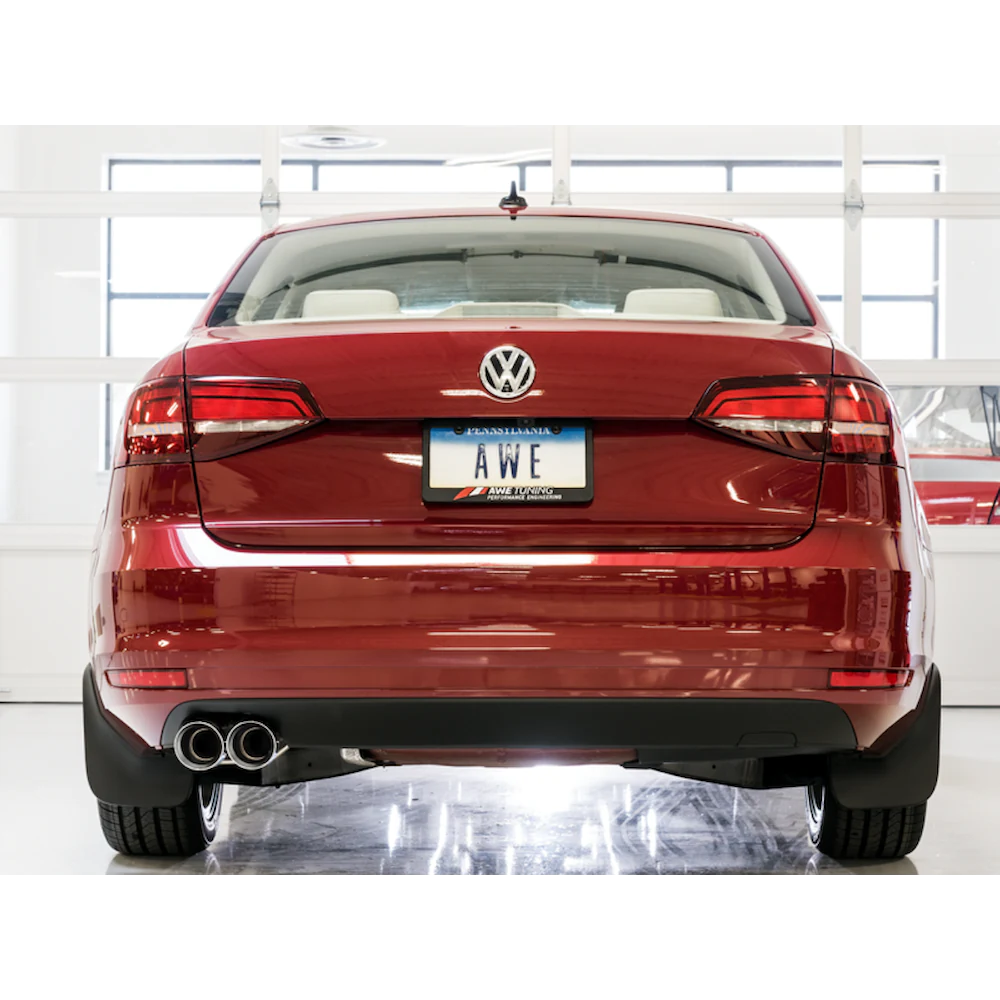 AWE Tuning 09-14 Volkswagen Jetta Mk6 1.4T Track Edition Exhaust - Chrome Silver Tips - product view 4 - AWE part 3020-22032