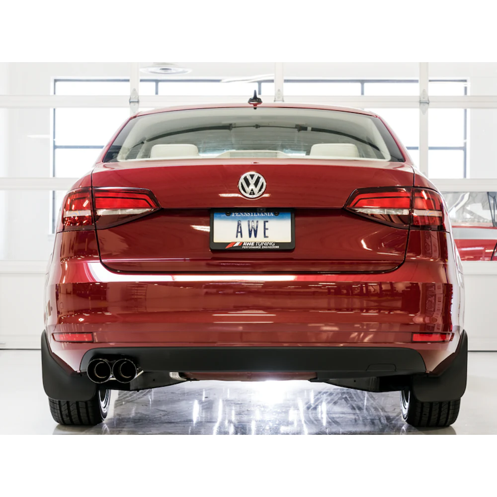 AWE Tuning 09-14 Volkswagen Jetta Mk6 1.4T Track Edition Exhaust - Diamond Black Tips - product view 4 - AWE part 3020-23034