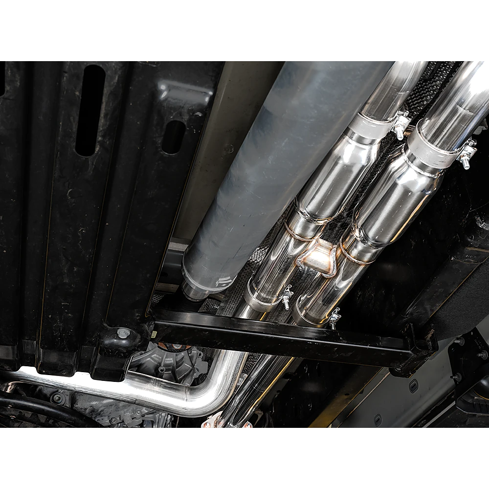AWE 0FG Catback Exhaust for RAM TRX - Diamond Black Tips - product view 6 - AWE part 3015-33005