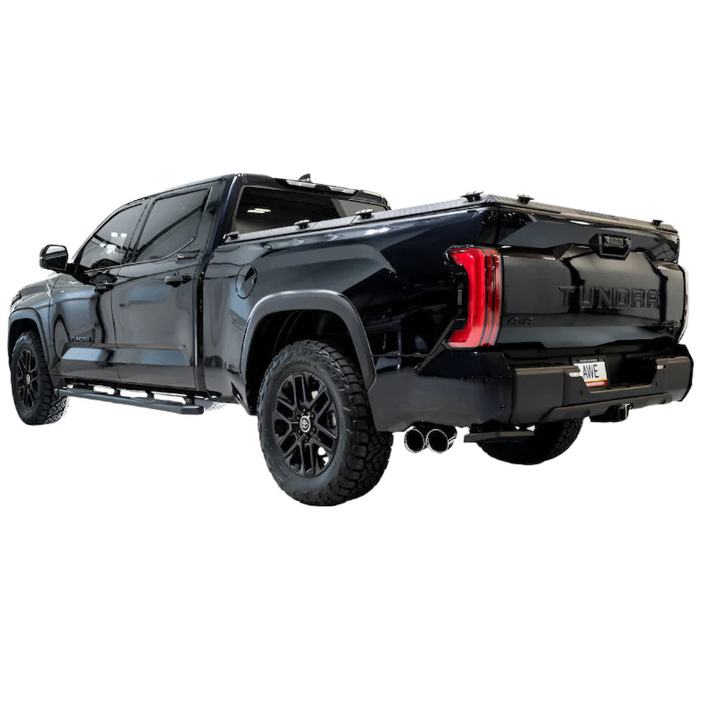 AWE 0FG Exhaust for 3rd Gen Toyota Tundra - Dual Chrome Silver Tips - product view 2 - AWE part 3015-32063