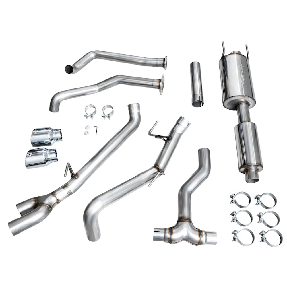 AWE 0FG Exhaust for 3rd Gen Toyota Tundra - Dual Chrome Silver Tips - product view 5 - AWE part 3015-32063