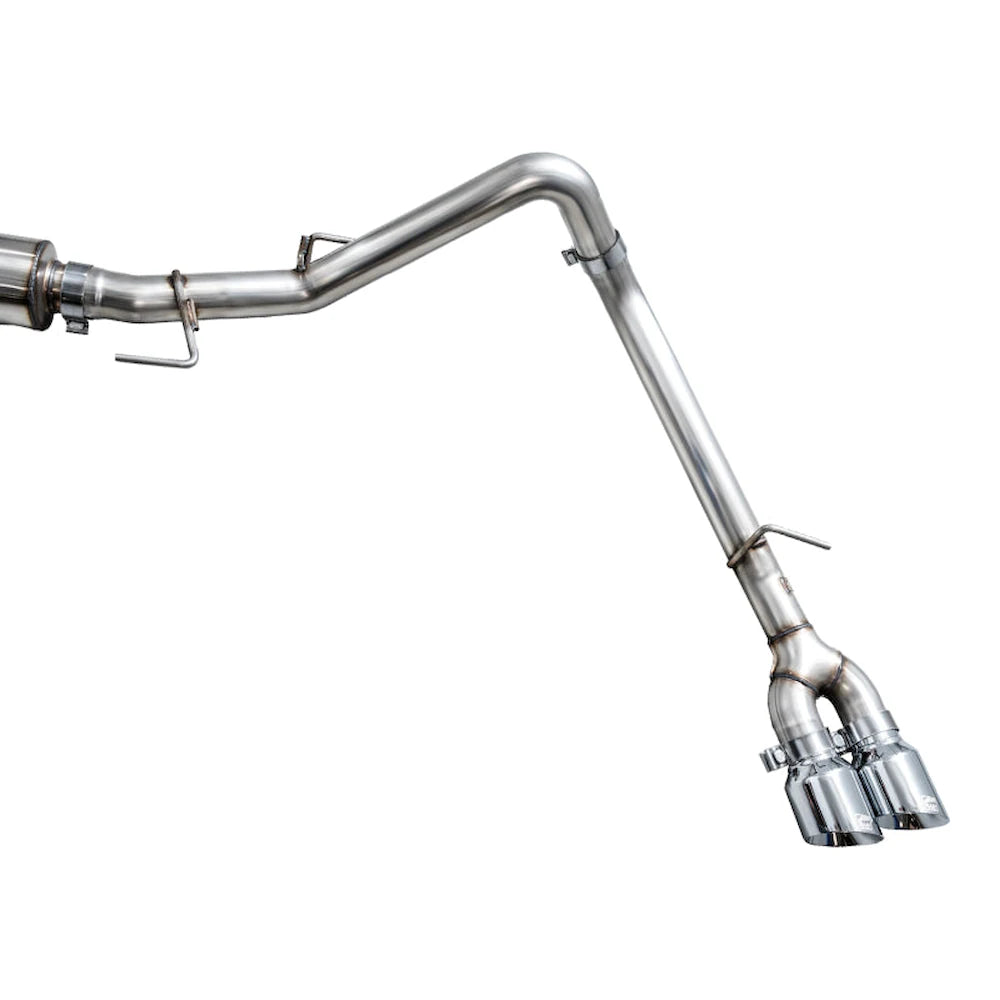 AWE 0FG Exhaust for 3rd Gen Toyota Tundra - Dual Chrome Silver Tips - product view 7 - AWE part 3015-32063
