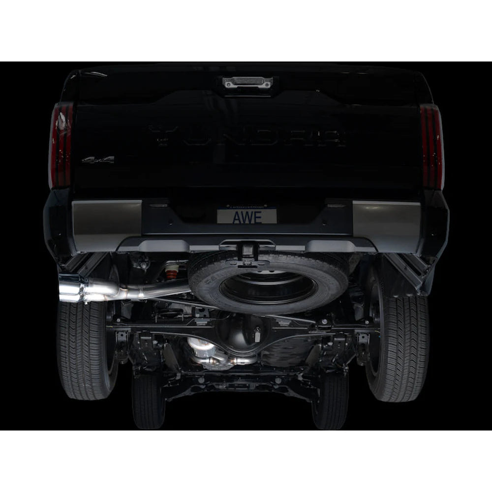 AWE 0FG Exhaust for 3rd Gen Toyota Tundra - Dual Chrome Silver Tips - product view 13 - AWE part 3015-32063