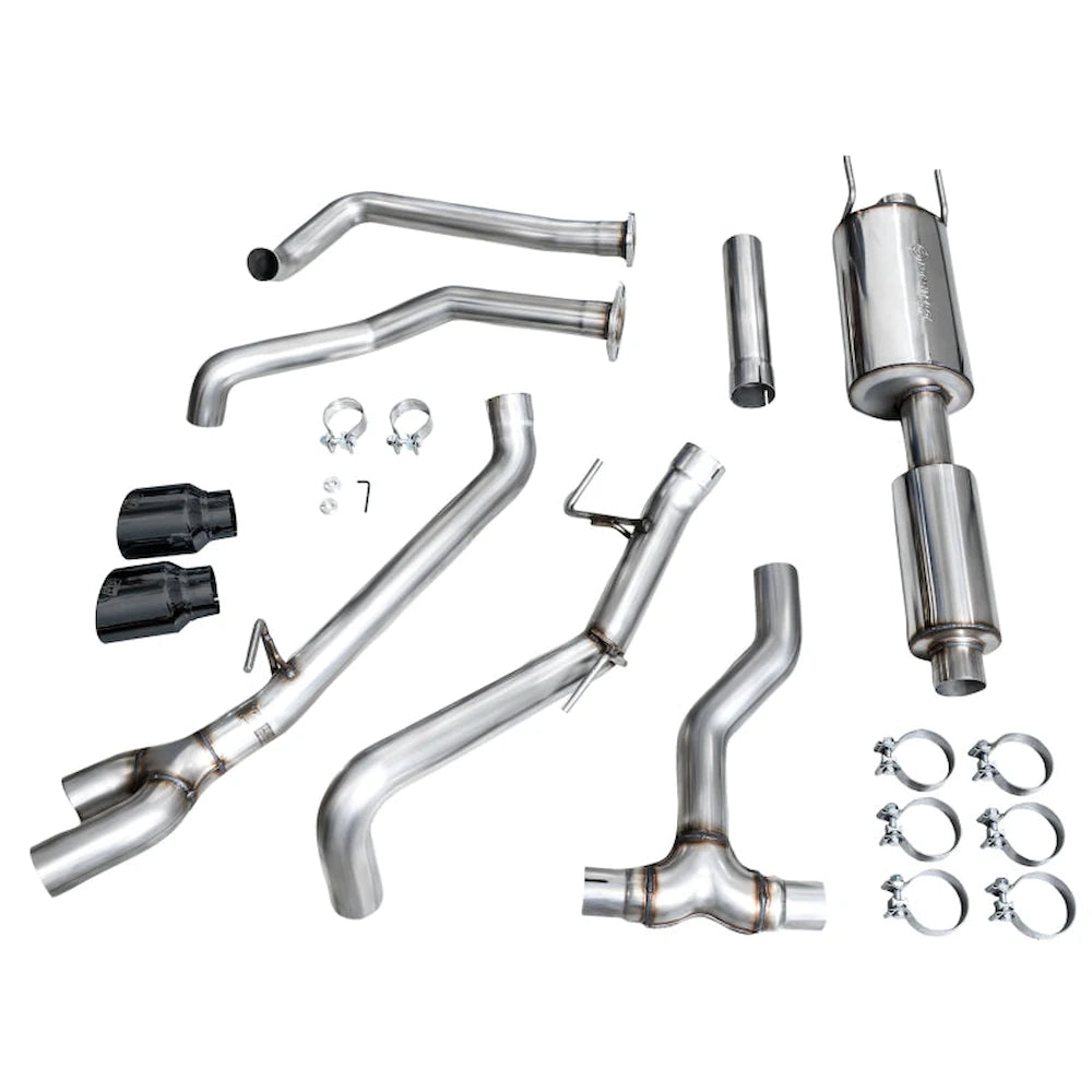 AWE 0FG Exhaust for 3rd Gen Toyota Tundra - Dual Diamond Black Tips - product view 3 - AWE part 3015-33063