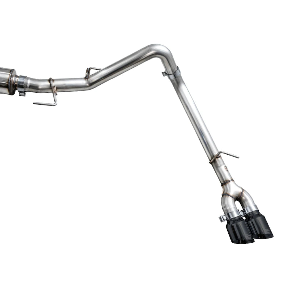AWE 0FG Exhaust for 3rd Gen Toyota Tundra - Dual Diamond Black Tips - product view 5 - AWE part 3015-33063