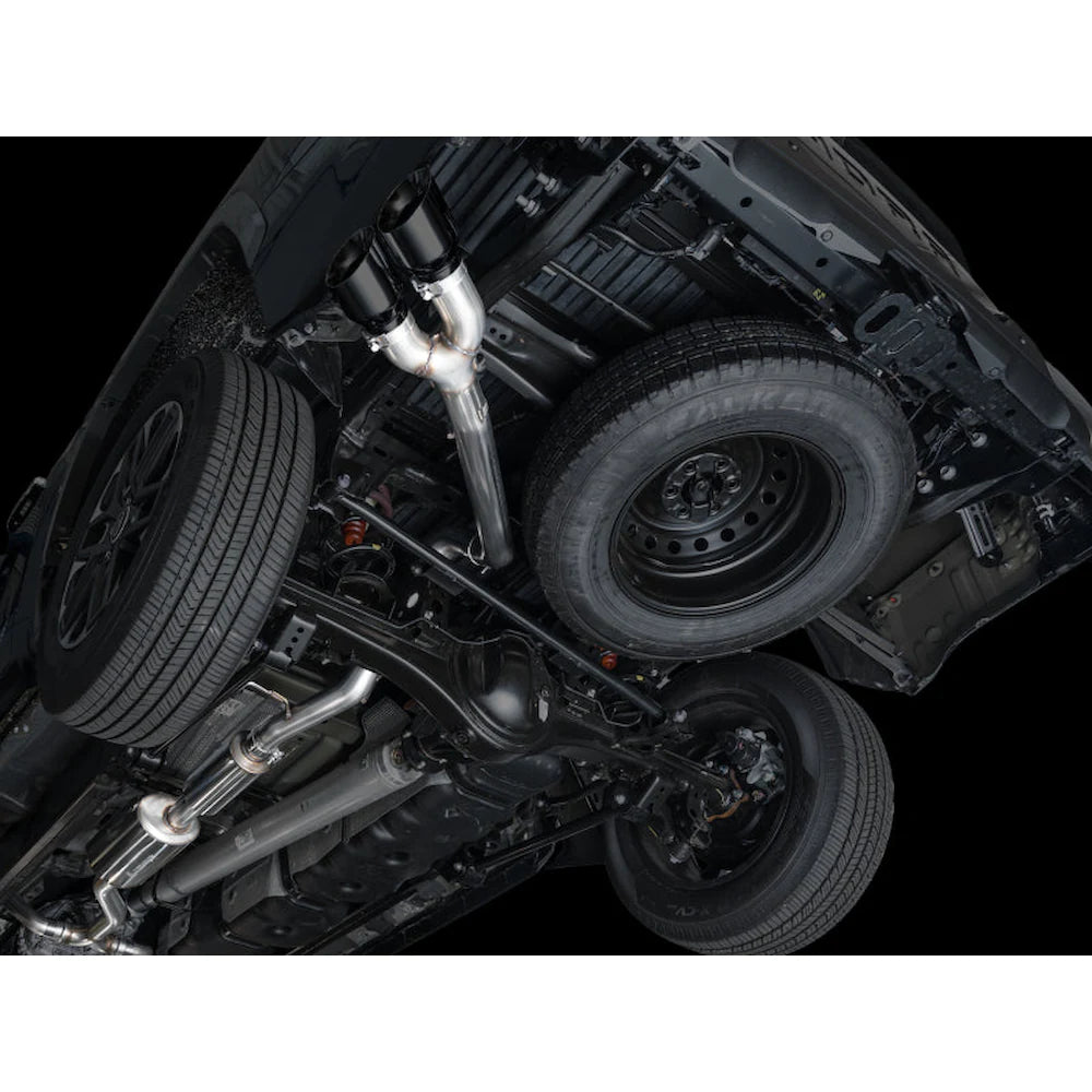 AWE 0FG Exhaust for 3rd Gen Toyota Tundra - Dual Diamond Black Tips - product view 8 - AWE part 3015-33063